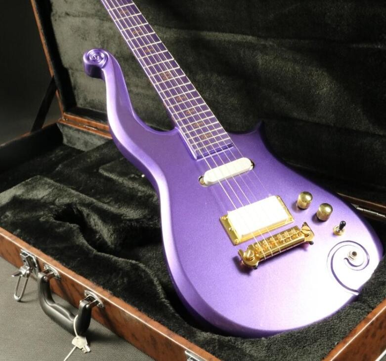 Quality sh covered pickup purple prince set in neck painted fretbard prince Electric guitar Guitar