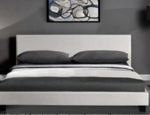 Wholesale Europen Style Upholstered Platform Bed Light Brown Linen Fabric from china suppliers