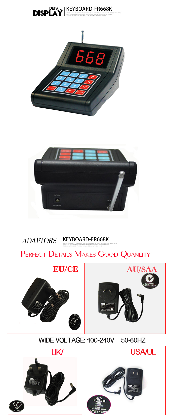 2018 good selling good price wireless pager system