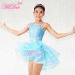Girls Ballet Costume Front Shorter Back Longer Tulle Skirt Outfit With
