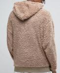Oversize Xxxxl Plain Thick Heavyweight Sherpa Lined Hoodie Soft Touch Brown