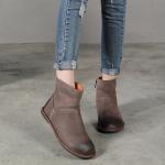 S233 Warm thick velvet frosted leather handmade boots fashion all-match women's