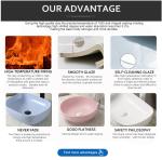 Integrated Square Counter Top Bathroom Sink 50cm Hand Wash Basin Anti Acid