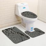 Stone Printed 3 Pc Bath Rug Set 45*75cm Toilet Seat Cover Rug