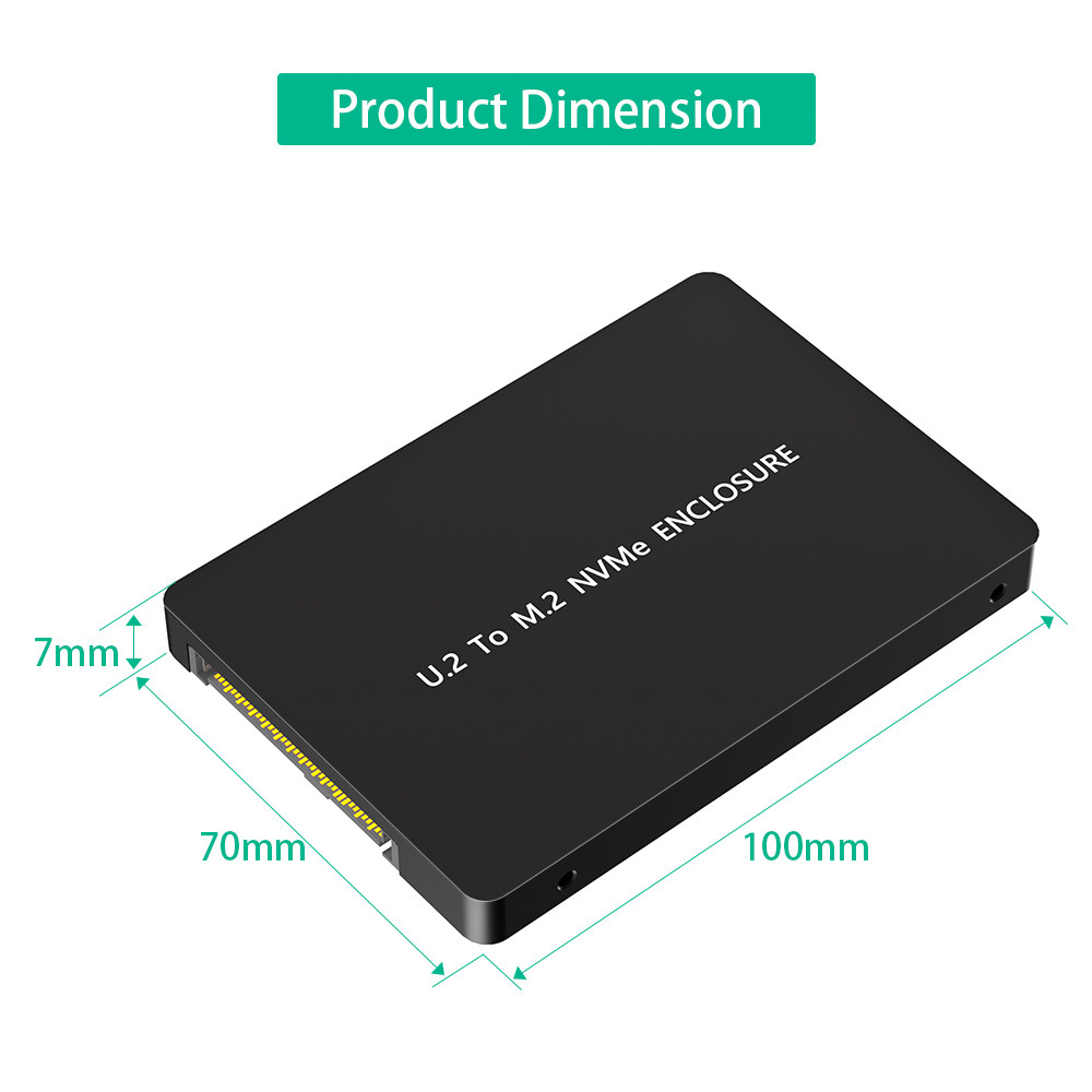 New Version M.2(NGFF) NVMe SSD to U.2 (SFF-8639) 2.5" SSD Adapter , Convert M.2 NVMe SSD to U.2 not for SATA, Black