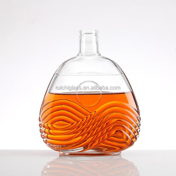 Collar Material Aluminum Plastic PP 350ml 500ml 750ml Brandy Glass Bottles with