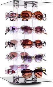 Wholesale 20 Frames Acrylic Rotating Sunglasses Display Stand Eyewear Holder from china suppliers