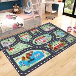 Crystal Velvet Kindergarten Children Playroom Rug Parking Lot Mat Crawling