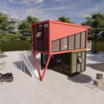 Steel Prebuilt Container Homes , Mobile Living Container House Modular
