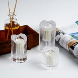 China Simple Transparent Candle Scented Wavy Glass Romantic Diffuser Gift Set on sale