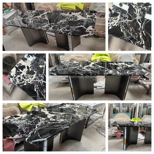 Palissandro Blue Marble Table Top Modern Dining Table with Draw and 180*90cm Size