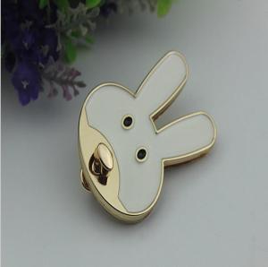 Wholesale Customized drip glue craft cute rabbit decoration light gold metal purse lock from china suppliers