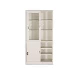Modern Glass Door Filing Cabinet Movable School Steel Frame Bookshelf
