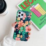 Anti Drop Finger Grip Phone Case IMD TPU Floral Pattern Ring Holder for Iphone