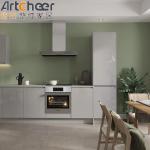 UK Style Solid Wood Door Panel High Gloss Lacquer Finish I Shape Mini Kitchen