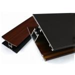 Industrial Wood Finish Aluminium Profiles For Polycarbonate Sheet OEM / ODM