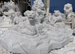 Lion Family Sculpture Marble Lions Statues White Stone Large Animals Garden