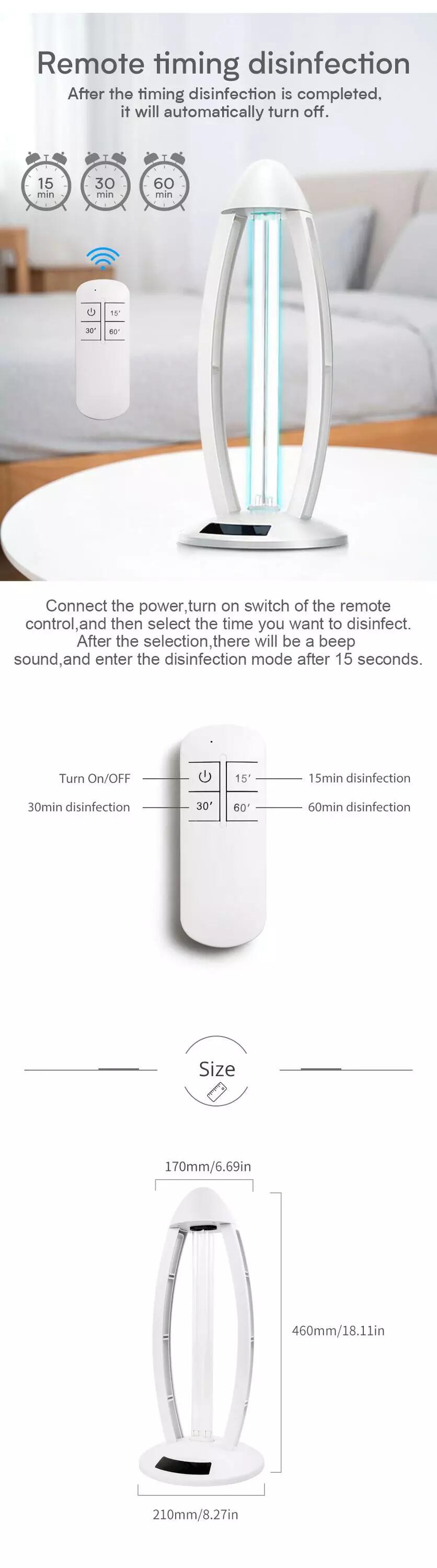 Anti Bacteria 99.9% 254Nm Ozone UV Disinfect Lamp