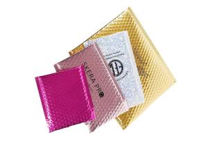 Wholesale Custom Printed Glamour Metallic Bubble Mailers Protective Padded Mailing Bag from china suppliers