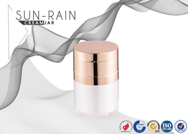 15ml 30ml Acrylic cosmetic cream jars ABS collar gold round bottle cream jar SR
