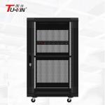 18U Mobile Server Rack 600 X 600mm Powder Coating Surface Finish Adjustable Feet