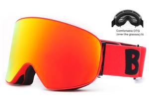 China Red Color Ski Goggles High Clear Vision Dual Layer Polycarbonate Lens Material on sale