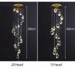 Nordic diamond chandelier Luxury Crystal Light New Design Gold staircase