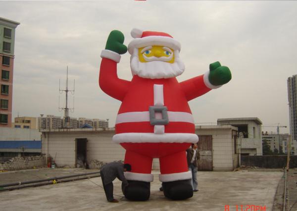 Customzied 6M Inflatable Ssanta Claus , PVC Santa Claus Air Balloon For