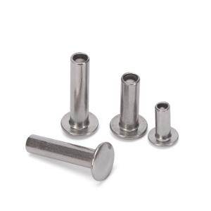 Wholesale Uncoated Bright Finish Semi-Tubular Stainless Steel Hollow Rivet with Customized Flat Head and DIN Standard in M2.5-M6.3 from china suppliers