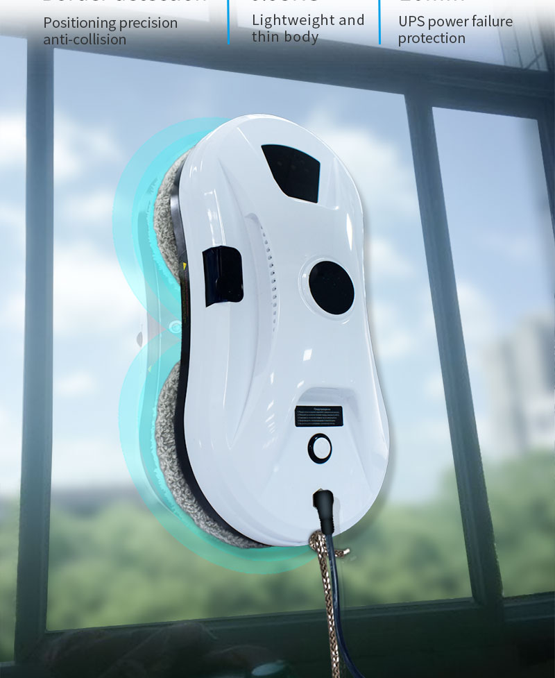 Ultrathin Window Cleaning Robot with Water Spray and Glass Wiper Noise 65dB Household