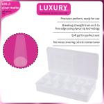 Long Coffin False Nail Tips Full Cover Shaped Nail Extension Tips Clear Matte