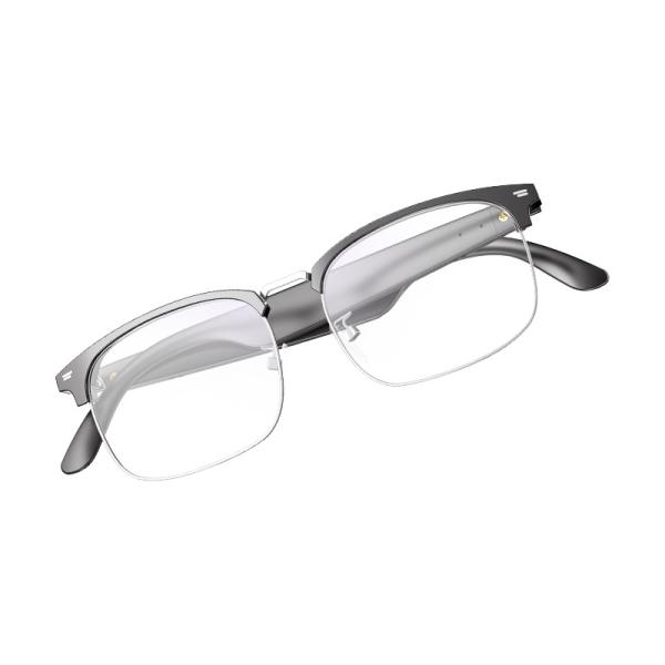 Black Silver BT 5.3 Ultralight Smart Bluetooth Wireless Glasses For Listen To
