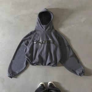 Wholesale Custom Manufacturer Streetwear Heavy Cotton Pullover Round Mock Neck No Strings Hoodie 3d Puff Printing Hoodies Men Sweatshirts from china suppliers