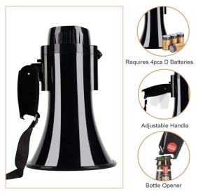 Wholesale Military Portable Megaphone Speaker 8h 50 Watt Megaphone With Safety Siren from china suppliers