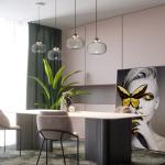 Nordic LED Pendant Light Designer Glass Bedroom Bedside Hanging Minimalist