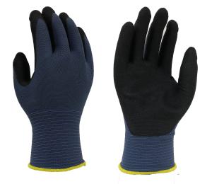Wholesale Seamless Polyester Spandex Knitting Black Nitrile Gloves For Automotive Repairing from china suppliers