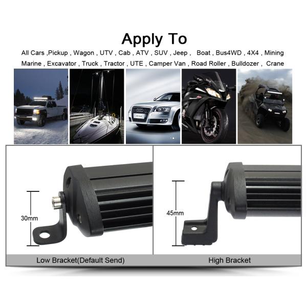 20 Inch 90W Led Light Bar Super Slim Single Row Off Road Led Bar for Car Trailer Trucks Boat SUV ATV 4x4 Offroad Jeep
