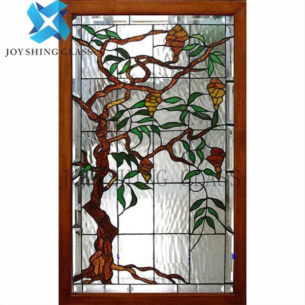 Architectural Church Stained Glass Customized size Patterned Window Glass 5mm