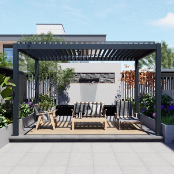 Electric And Manual Lightweight Durbale Aluminum Pergola For Outdoor Leisure