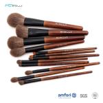 Colored 12pcs ISO9001 Wooden Handle Makeup Brushes