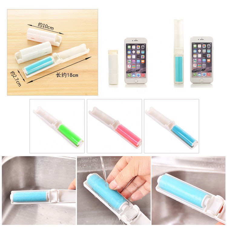 18.7cm Mini Plastic Carpet Clothes Hair Remover Roller Brush For Cat Dog