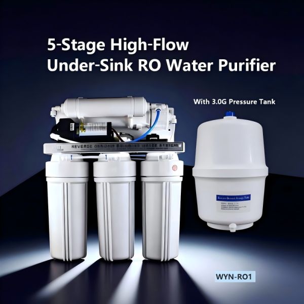 5 Stage RO Water Purifier With 3.0G Pressure Tank 50–400G/Day High Flow