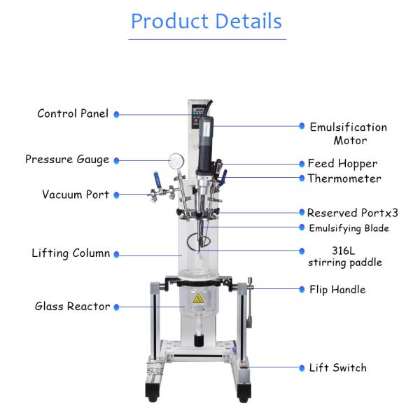 BAXIT 5L Vacuum Cream Emulsifying Mixer In Laboratory Emulsifier Homogenizing