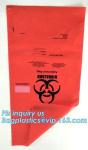 Large Capacity Red Biohazardous Disposal Medical Waste Plastic Trash Bags on