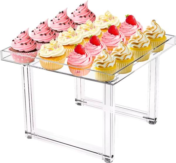 Assembled Design Acrylic Cake Stand Buffer Table Riser Food Serving Custom