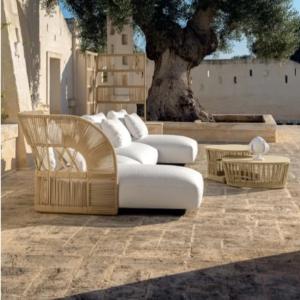 Wholesale High Rebound Sponge Cushion Luxury Rattan Corner Dining Set Customized from china suppliers