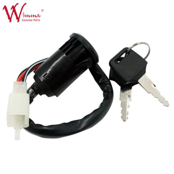 Motorcycle Ignition Switch For Honda CG125 4 Pins Black Universal With 2 Keys
