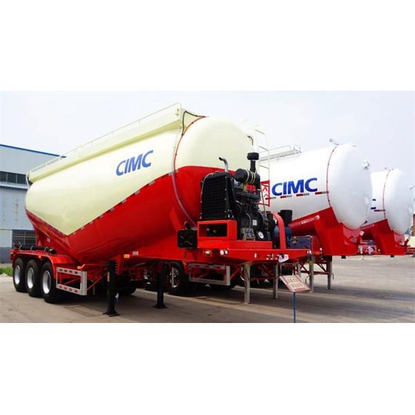 Pneumatic 3 Axle 50T Cement Bulk Tanker Trailer With Welded Beam