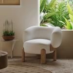 Bedroom Upholstery Teddy Fabric Chair High Elastic Sponge Filling