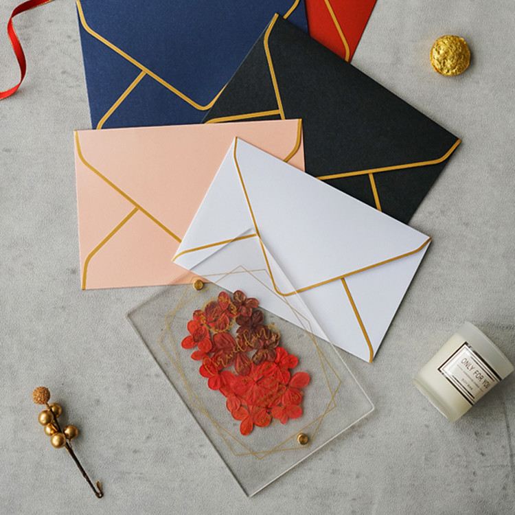 acrylic invitation magnetic wedding and envelope card double layers flower